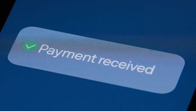 Payment received notification on digital device screen