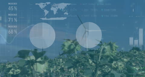 Digital Finance Animation with Green Financial Data Graphics