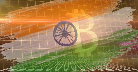 Bitcoin Adaptation in India Concept with Digital Code