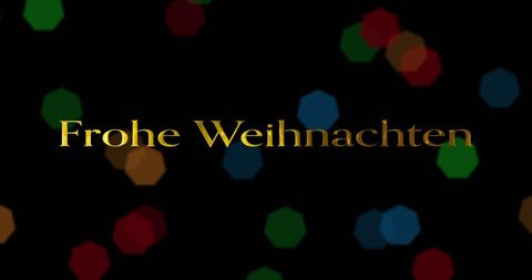 Frohe Weihnachten Text with Colorful Festive Lights