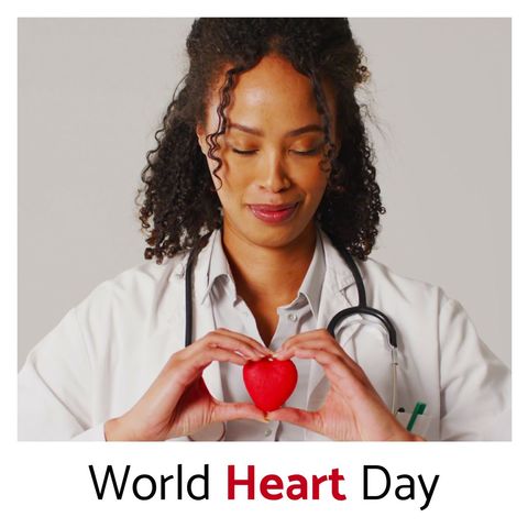 doctor celebrating world heart day with heart symbol - Download Free Stock Templates Pikwizard.com