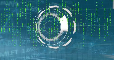Futuristic Binary Code Interface Over Trading Board - Download Free Stock Images Pikwizard.com