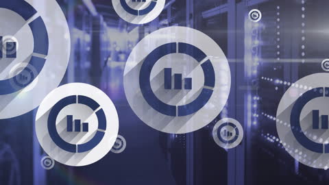 Futuristic Data Connection Interface in Server Room