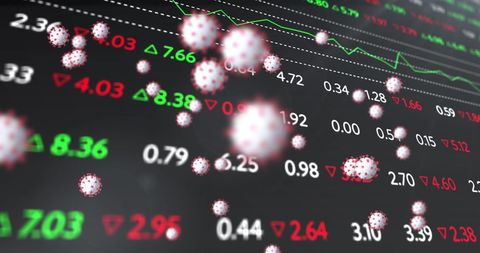 Virus Cells Overlaying Stock Market Analytics Concept - Download Free Stock Images Pikwizard.com