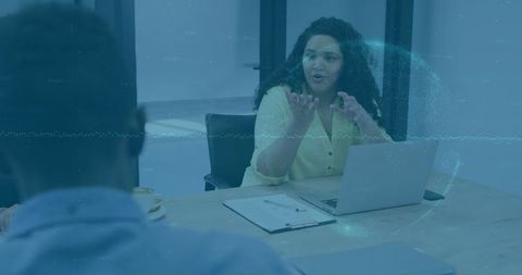 Business Professional Collaborating in Modern Conference Room