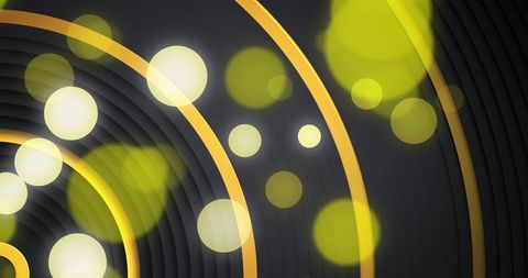 Abstract Bokeh Lights Over Concentric Gold Curves - Download Free Stock Images Pikwizard.com