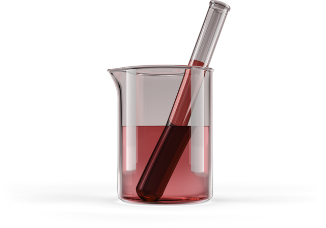 Transparent Glass Beaker with Red Chemical Solution and Test Tube - Download Free Stock Videos Pikwizard.com