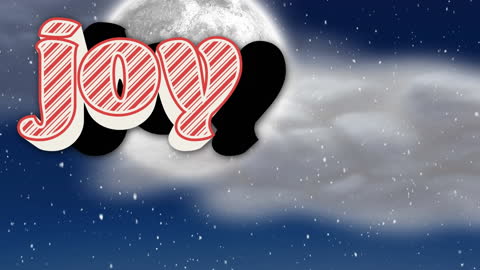 Joyful Text Animation with Falling Snow and Night Sky