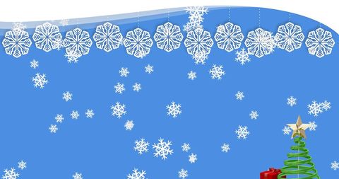 Festive Snowflakes on Blue Winter Design