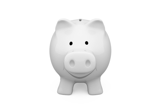 Vector of a white piggy bank on a transparent background ideal for use in finance-related illustrations, educational materials about savings and investments, banking website graphics, promotional materials for financial institutions, and money management apps. The clean and simple design lends itself to various financial concepts.