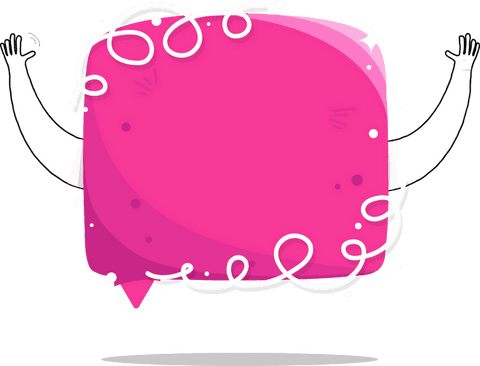 Playful Magenta Speech Bubble with Raised Hands on Transparent Background - Download Free Stock Videos Pikwizard.com