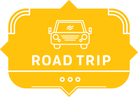 yellow road trip badge on transparent background for travel theme - Download Free Stock Videos Pikwizard.com