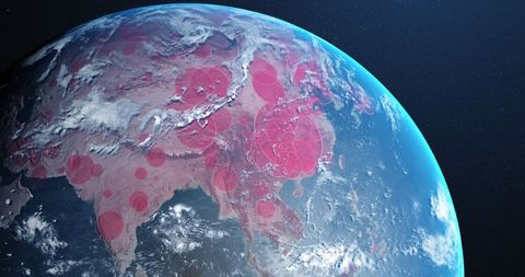Global COVID-19 Pandemic Impact Animated on Rotating Globe - Download Free Stock Images Pikwizard.com