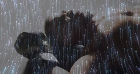 Futuristic fiber optic scanning in innovative tech lab