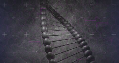 Abstract genetic structure with sci-fi interface elements