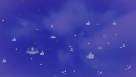 Network Connection Icons on Digital Blue Background Technology