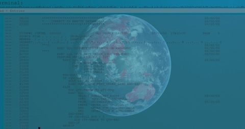 Digital Interface with Globe and Scrolling Text Technology - Download Free Stock Images Pikwizard.com