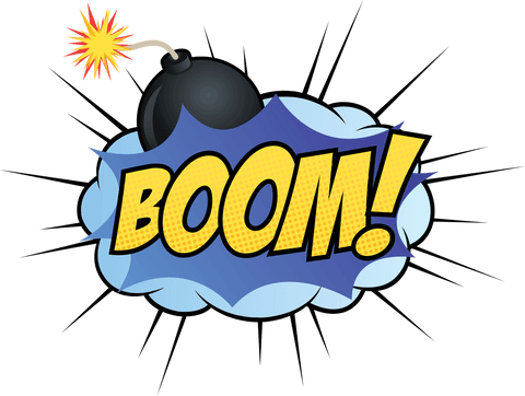 comic style boom text with bomb icon on transparent - Download Free Stock Videos Pikwizard.com