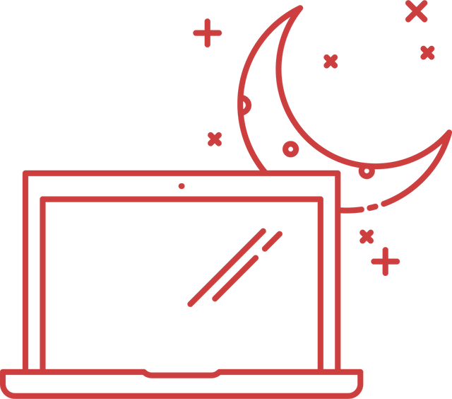 Digital Illustration of Laptop and Crescent Moon on Transparent Background - Download Free Stock Videos Pikwizard.com