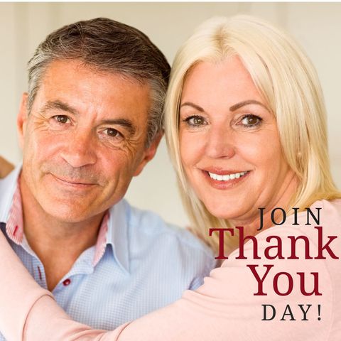 Smiling Mature Couple Celebrating Thank You Day