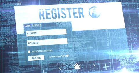 Online Registration Window with Digital Interface - Download Free Stock Images Pikwizard.com