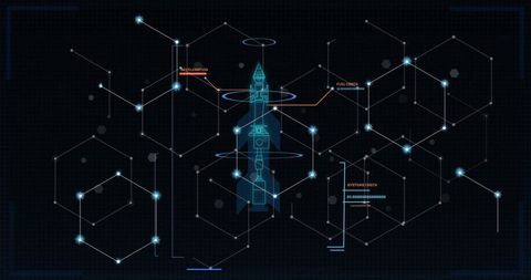 Spaceship digital interface with data connections