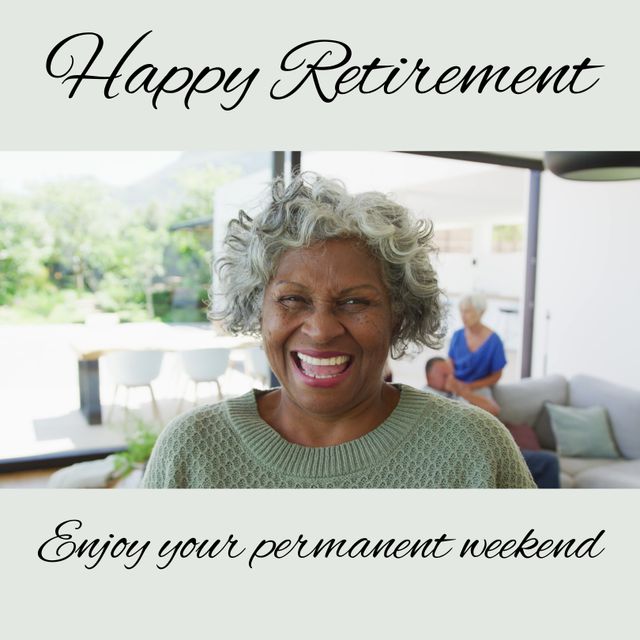 Senior Woman Smiling for Happy Retirement Card - Download Free Stock Templates Pikwizard.com