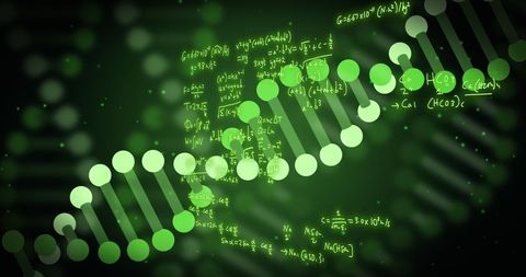 DNA Strand with Scientific Data Overlay on Dark Background - Download Free Stock Images Pikwizard.com
