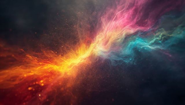 Radiant energy ribbon swirling through cosmic expanse