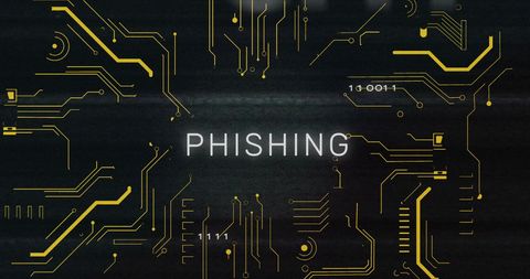 Abstract Digital Phishing Warning in Circuit Design - Download Free Stock Images Pikwizard.com