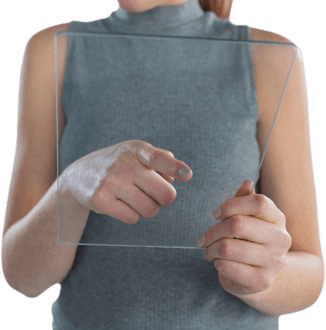 Midsection Businesswoman Interacting with Transparent Glass Interface - Download Free Stock Videos Pikwizard.com