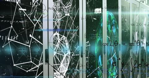 Abstract Visualization of Global Data Processing in Server Room - Download Free Stock Images Pikwizard.com