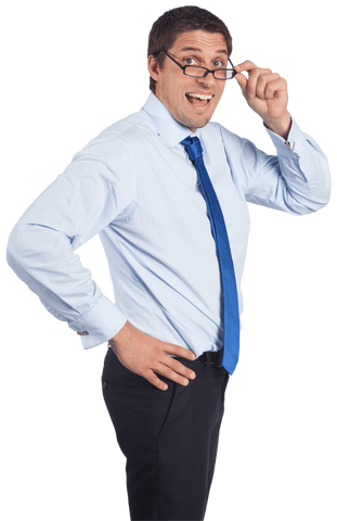 Happy Businessman Holding Glasses on Transparent Background - Download Free Stock Videos Pikwizard.com
