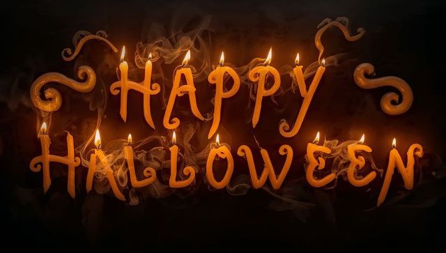 Happy halloween wax letter candles eerie ambiance