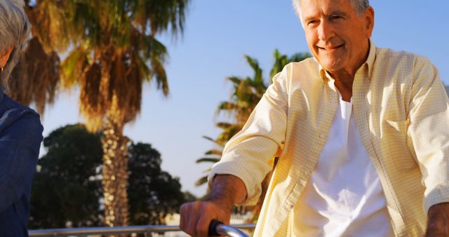 Senior Man Enjoying Bicycle Ride in Park - Download Free Stock Images Pikwizard.com