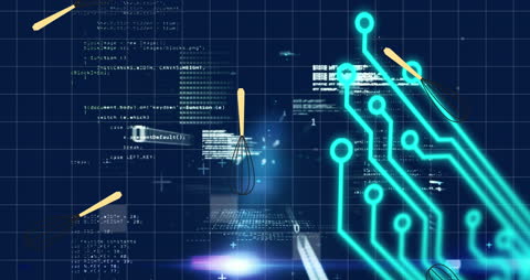 Abstract Digital Data in Futuristic Interface Background