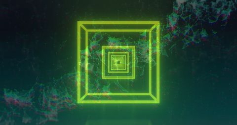 Neon Grid Tunnel with Digital Connections on Green Background - Download Free Stock Images Pikwizard.com