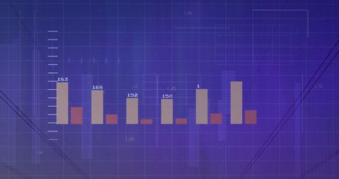 Financial Data Graphics Overlay on Landscape at Night - Download Free Stock Images Pikwizard.com