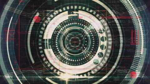 Futuristic Holographic Data Interface with Digital HUD Elements