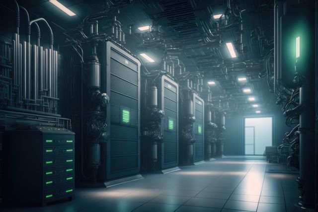 Futuristic Data Center with Advanced Server Racks and Technology - Download Free Stock Images Pikwizard.com