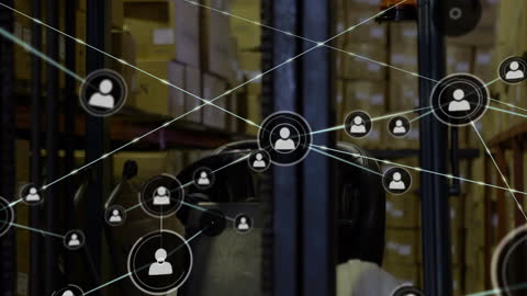 Warehouse Logistics Network Concept with Digital Connections