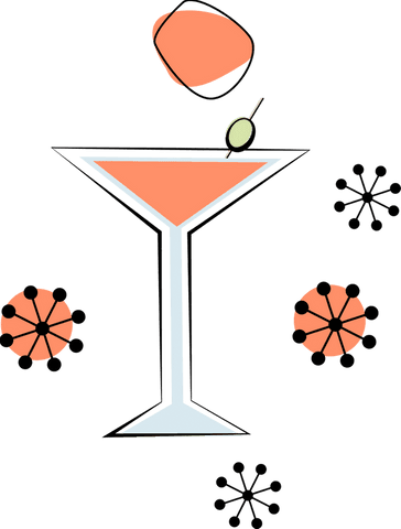 Transparent minimalist cocktail glass with geometric decor