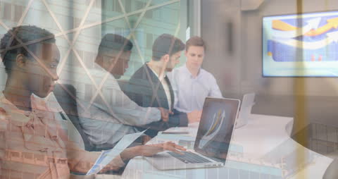 Global Connections in Modern Office Setting