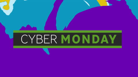 Vibrant Cyber Monday Banner with Abstract Patterns