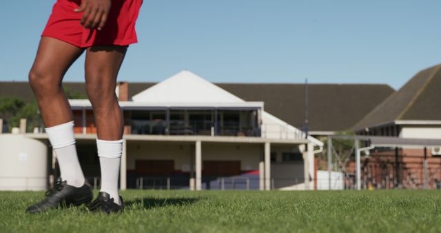 Young Athlete Practicing Soccer on Field - Download Free Stock Images Pikwizard.com