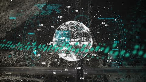 Digital Globe Enveloped by Data Streams Illustrating Global Connectivity