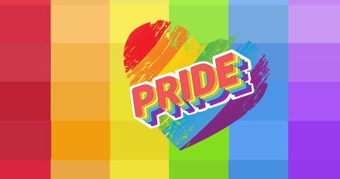 Vibrant Pride Heart on Rainbow Stripes for LGBTQ Equality