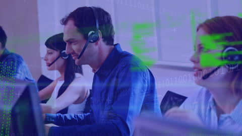 Diverse Customer Support Team Working with Digital Interface