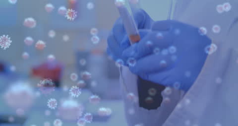 Scientist Analyzing Pandemic Virus Cells in Laboratory