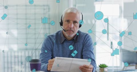 Consultant Using Headset with Virtual Networking Interface